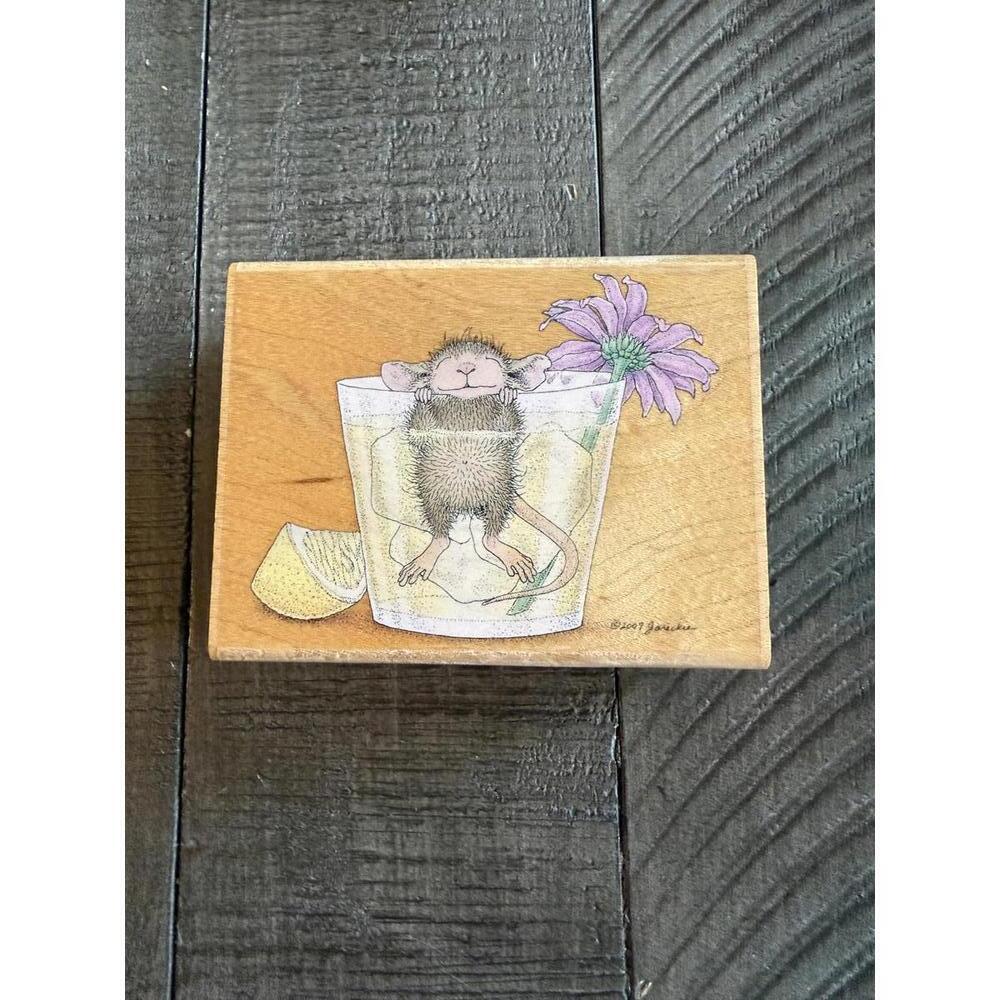 House Mouse Splish Splash A Citrus Bath 2008 wood block rubber stamp